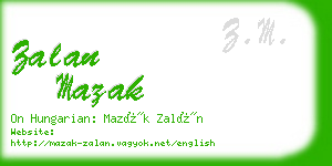 zalan mazak business card